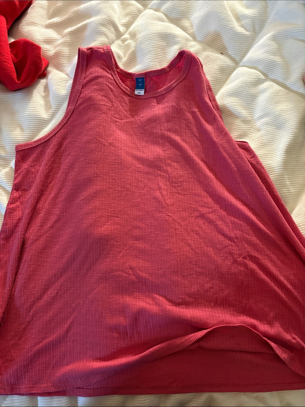 Old Navy Women's Ribbed Tank Top in Coral Pink